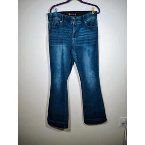 Indigo Poppy Sz 16 Stretch Jeans boot cut Medium Wash Denim